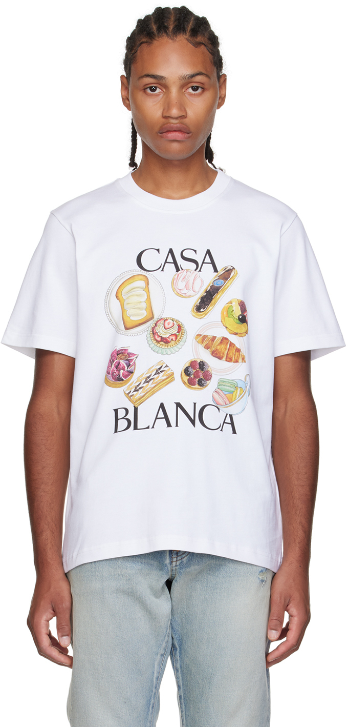 Casablanca White Graphic T-Shirt Casablanca