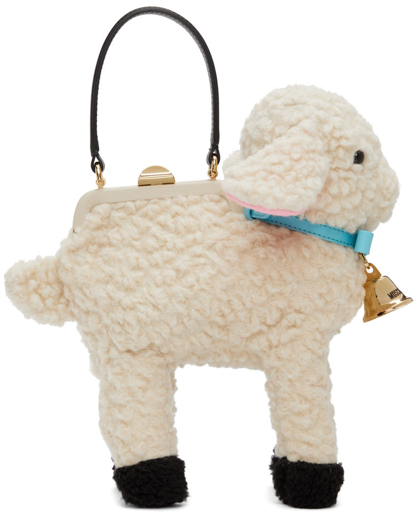 Moschino OffWhite Baby Sheep Top Handle Bag Moschino
