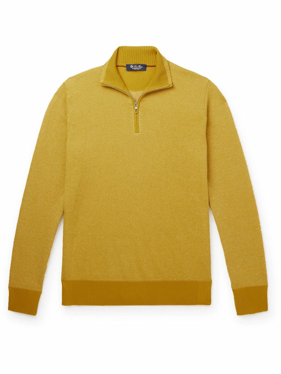 Loro Piana - Roadster Striped Cashmere Half-Zip Sweater - Yellow Loro Piana