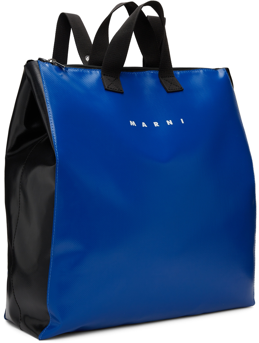 Marni Blue PVC Two-Way Tote Backpack Marni