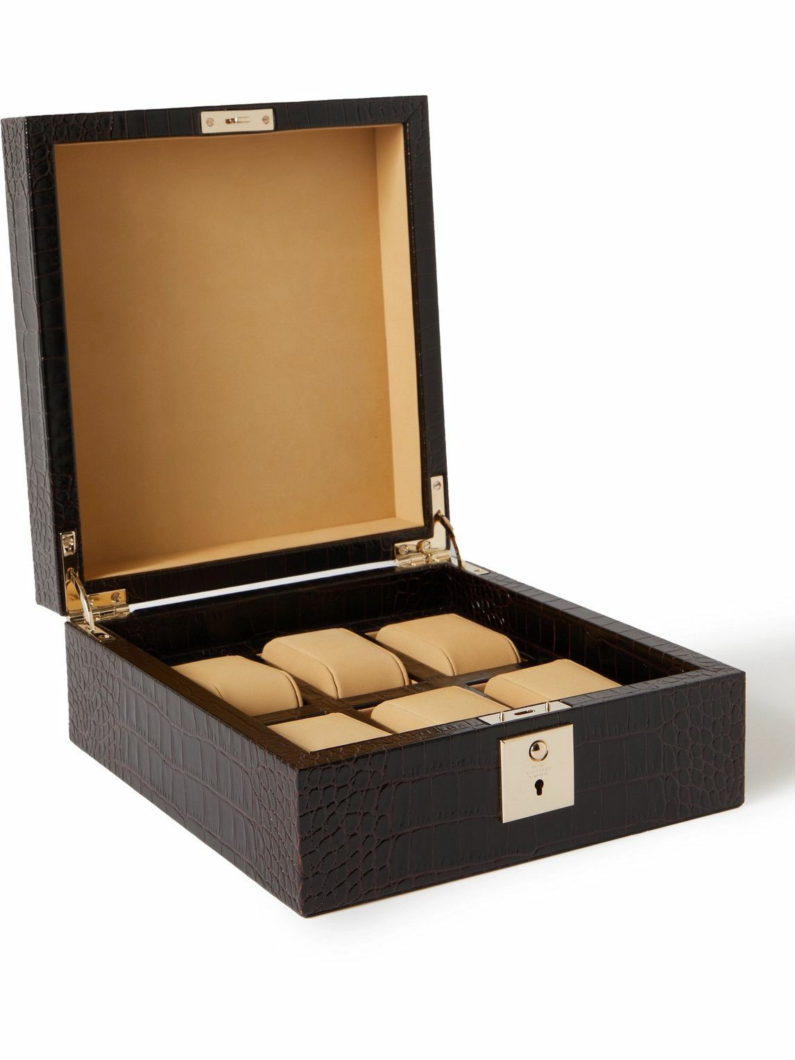Smythson Mara CrocEffect Leather Watch Box Smythson