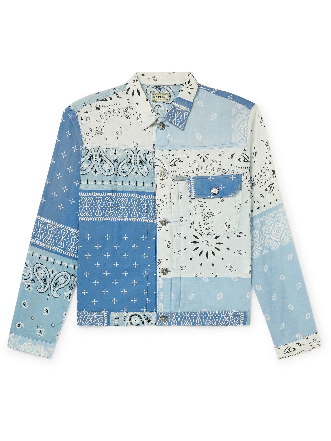 KAPITAL Patchwork BandanaPrint Cotton Jacket Blue KAPITAL