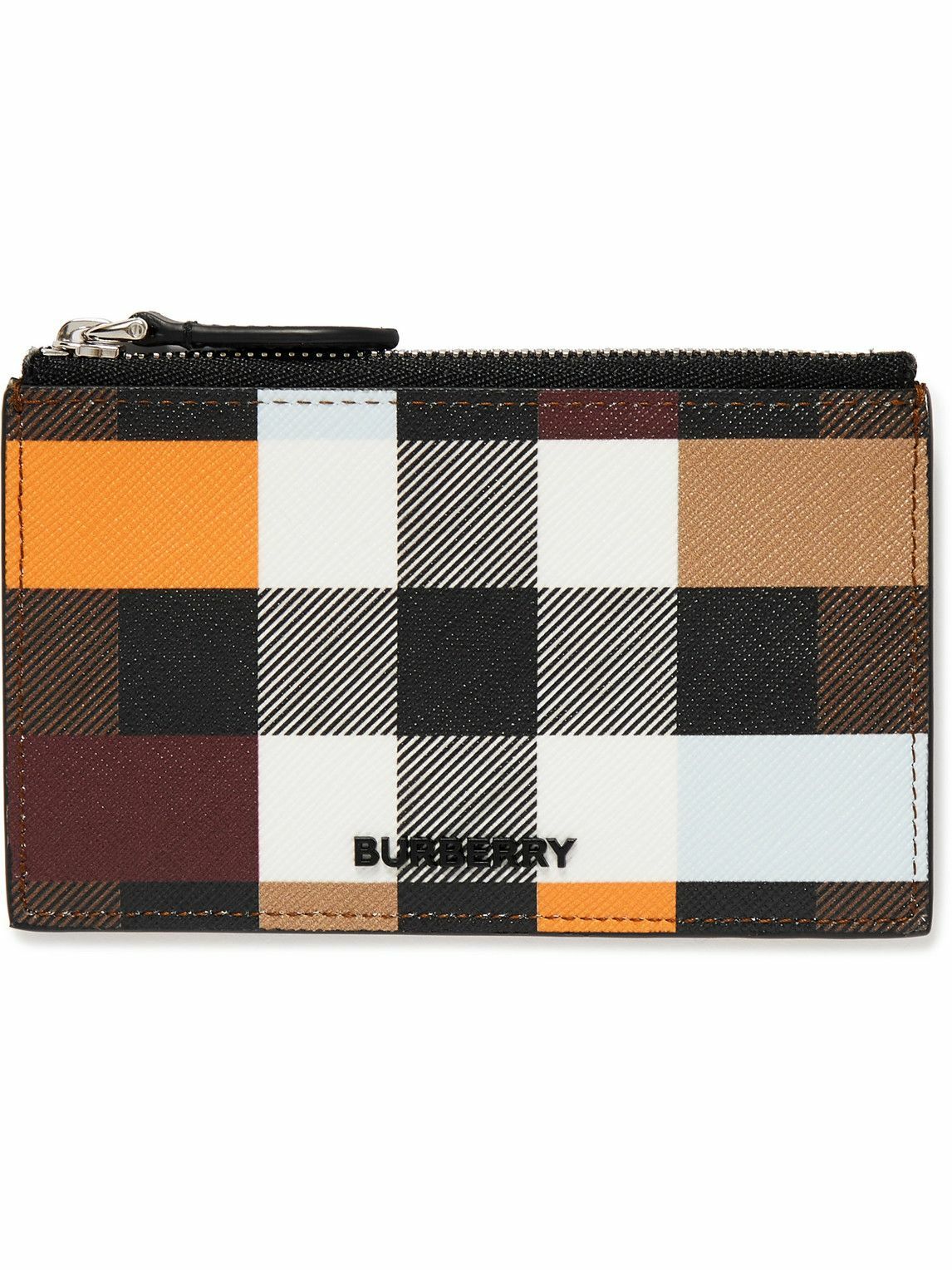 Photo: Burberry - Checked E-Canvas and Leather Cardholder