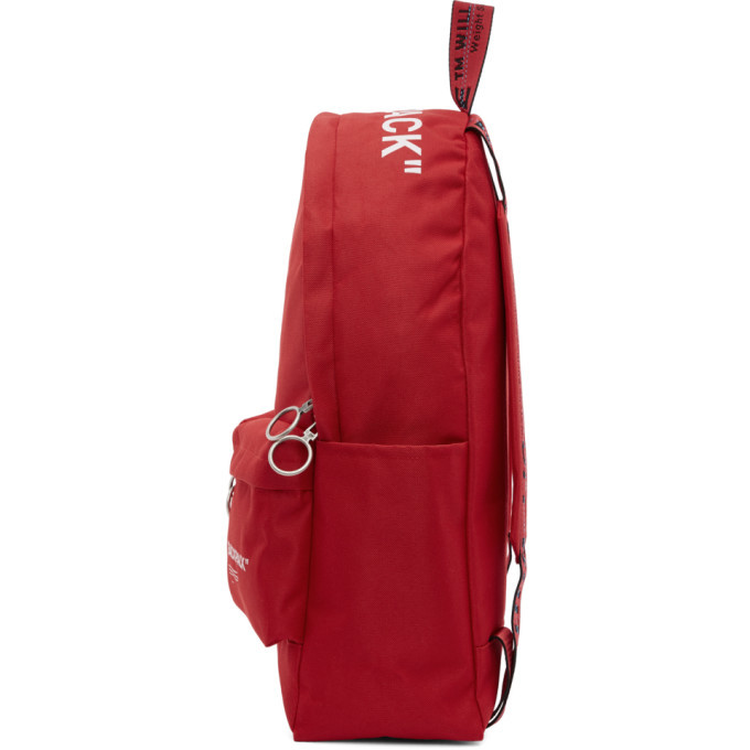 off white red quote backpack
