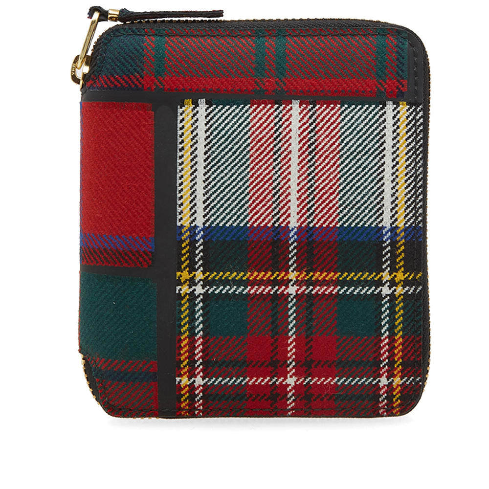comme des garcons tartan patchwork wallet