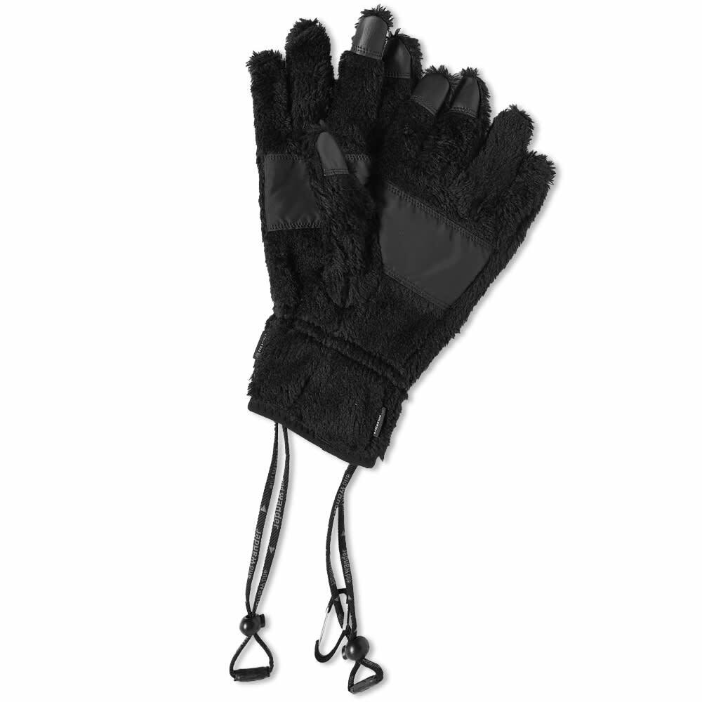And Wander Men's High Loft Fleece Gloves in Black and Wander