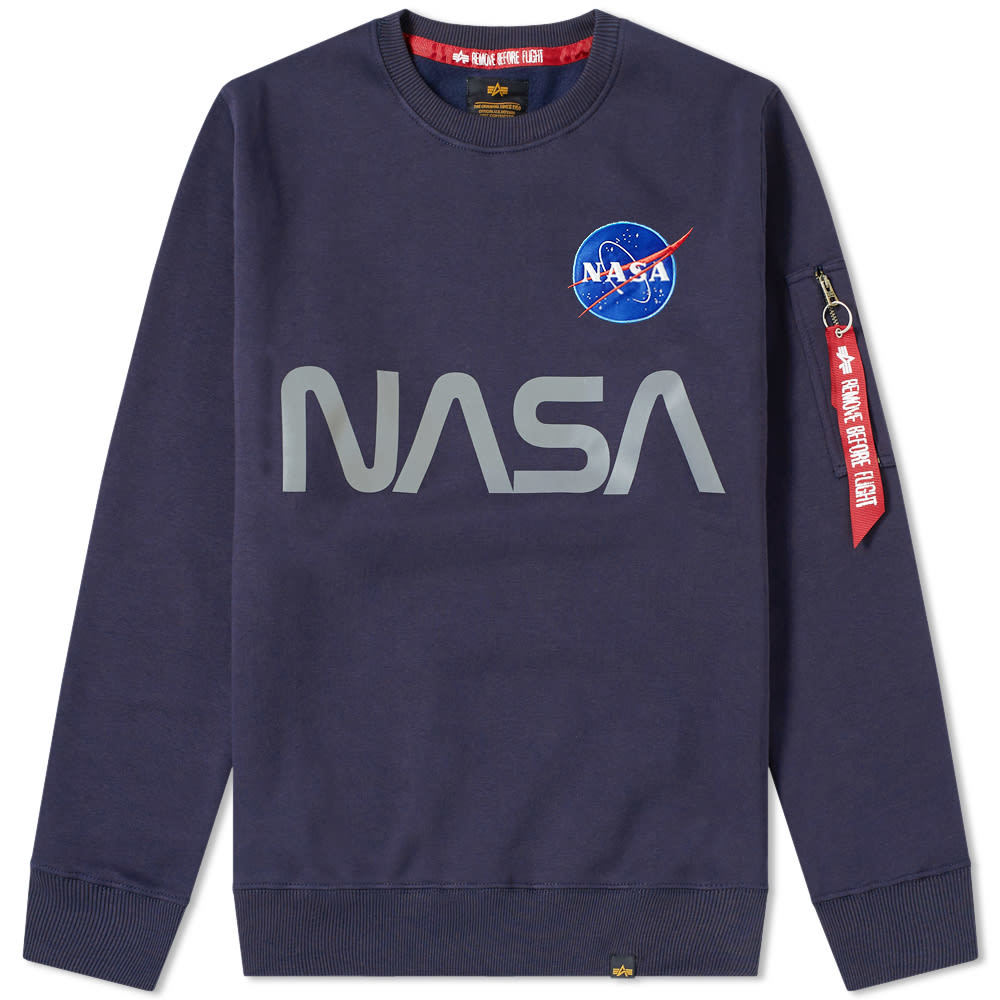 Alpha Industries NASA Reflective Crew Sweat Replica Blue Alpha Industries