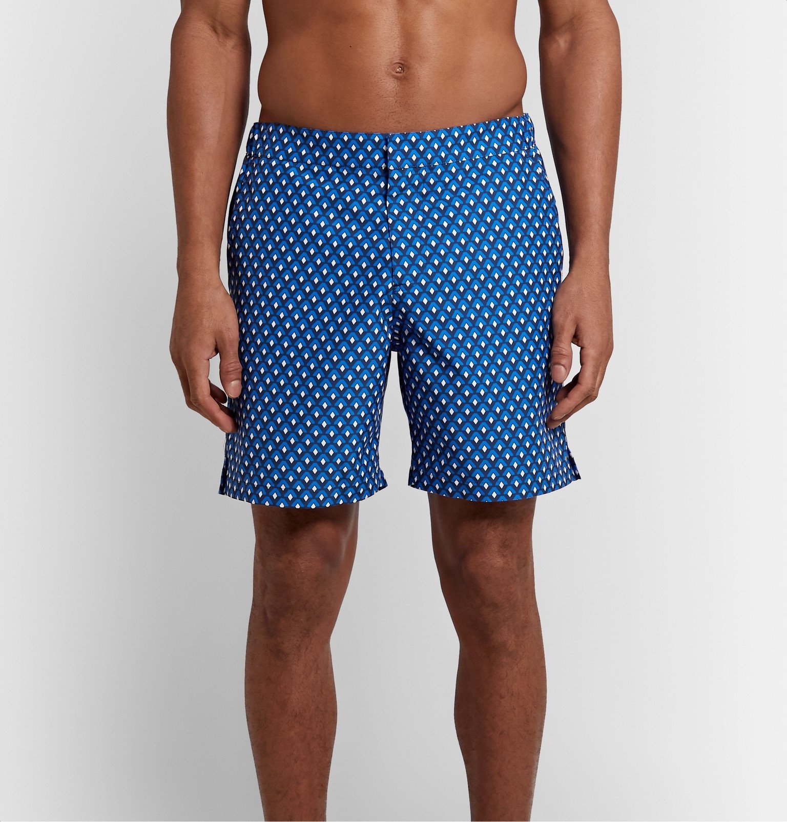 Derek Rose - Tropez Mid-Length Printed Swim Shorts - Blue Derek Rose