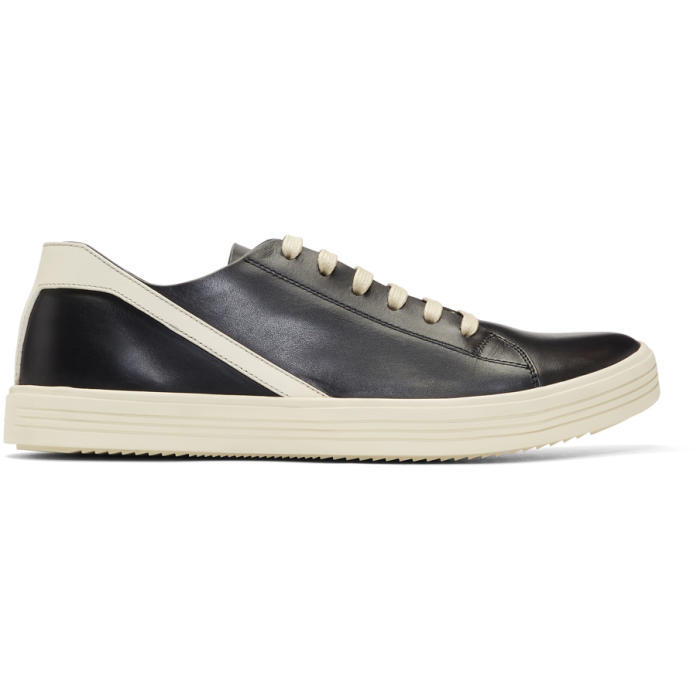 Rick Owens Black and Off-White Geothrasher Low Sneakers Rick Owens