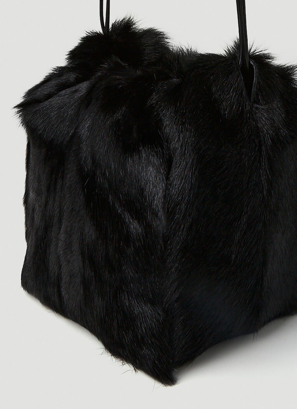 Dumpling Drawstring Shoulder Bag in Black Jil Sander