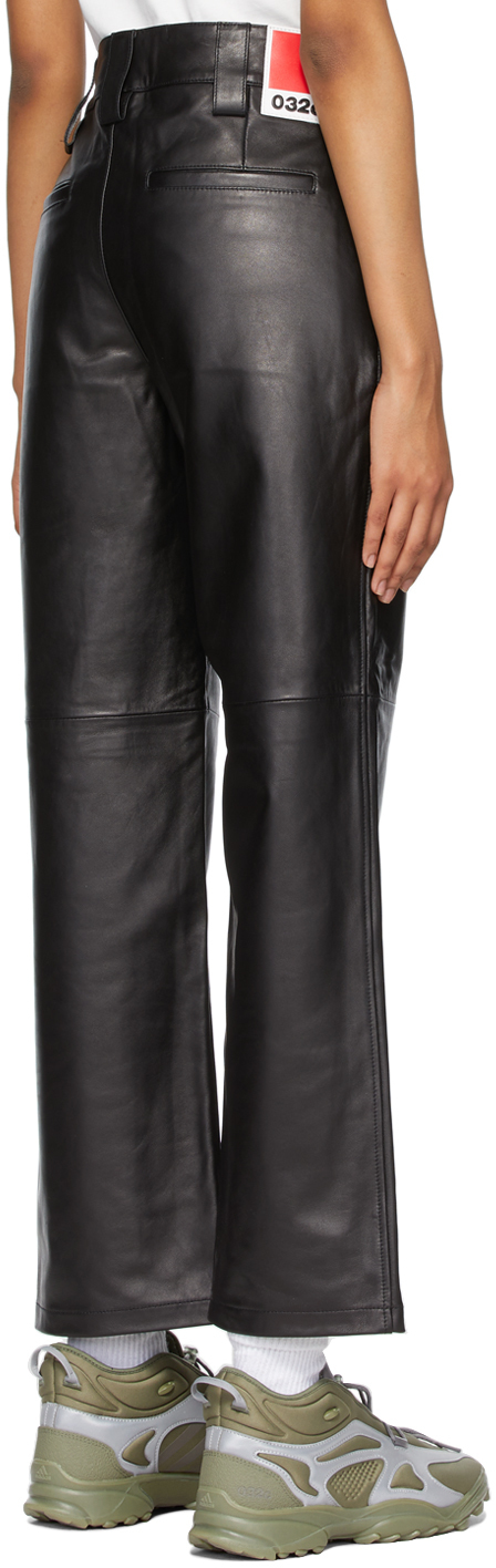 032c Black Leather Work Pants