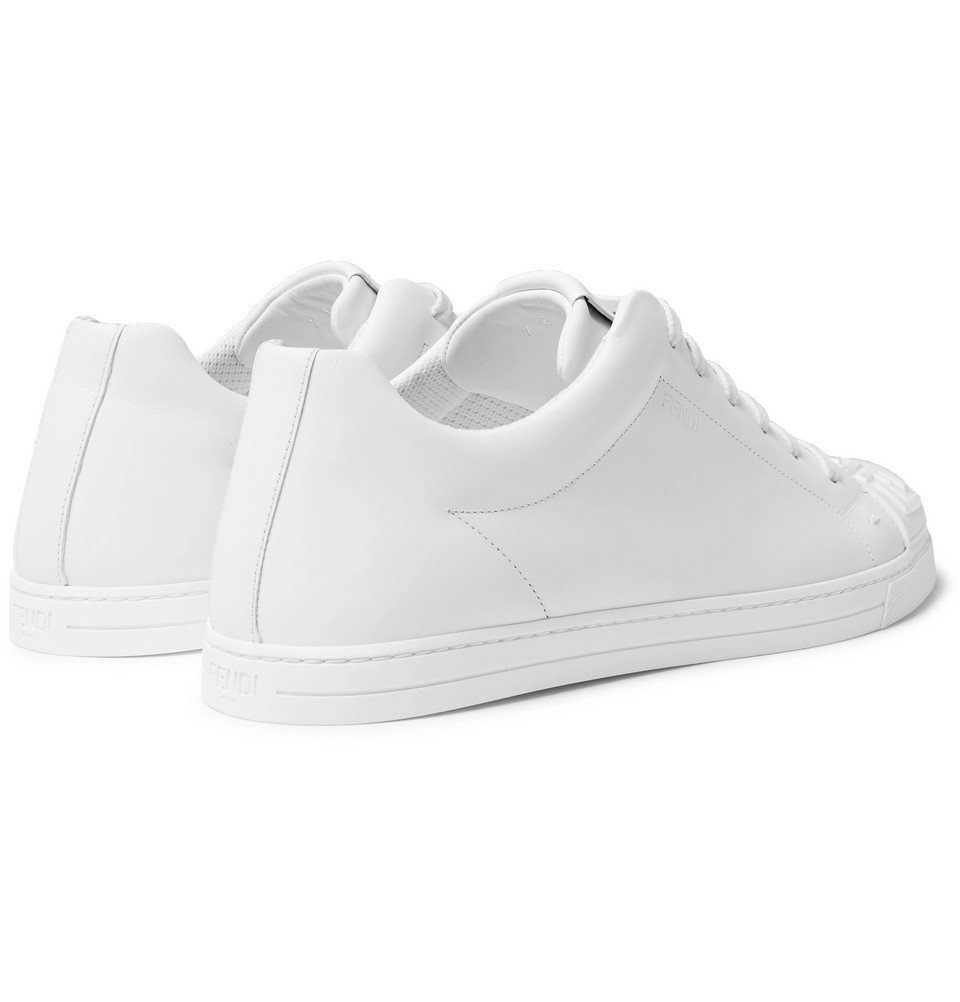 Fendi - Logo-Embossed Rubber And Leather Sneakers - White Fendi
