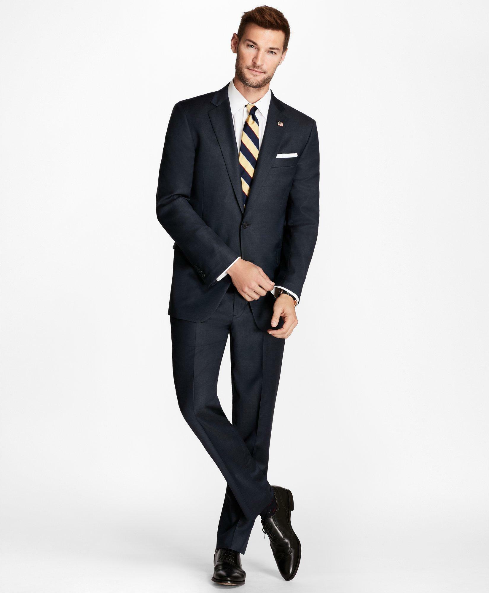 Brooks Brothers Men's Regent Fit Tic 1818 Suit | Blue