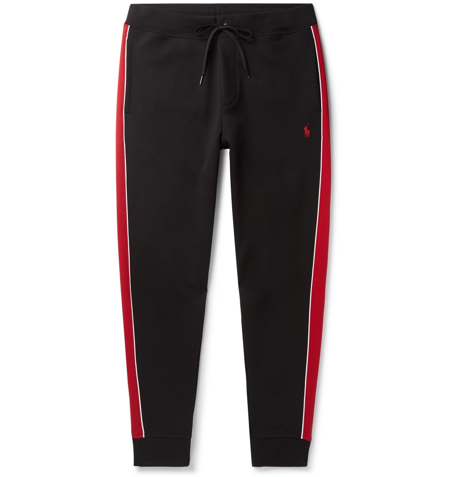 Polo Ralph Lauren - Tapered Striped Jersey Track Pants - Black Polo ...