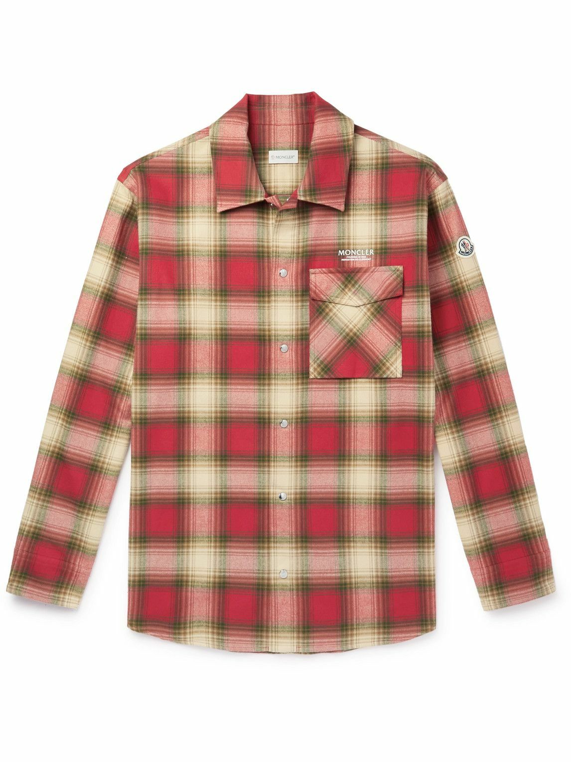 Moncler - Checked Cotton-Flannel Shirt - Red Moncler