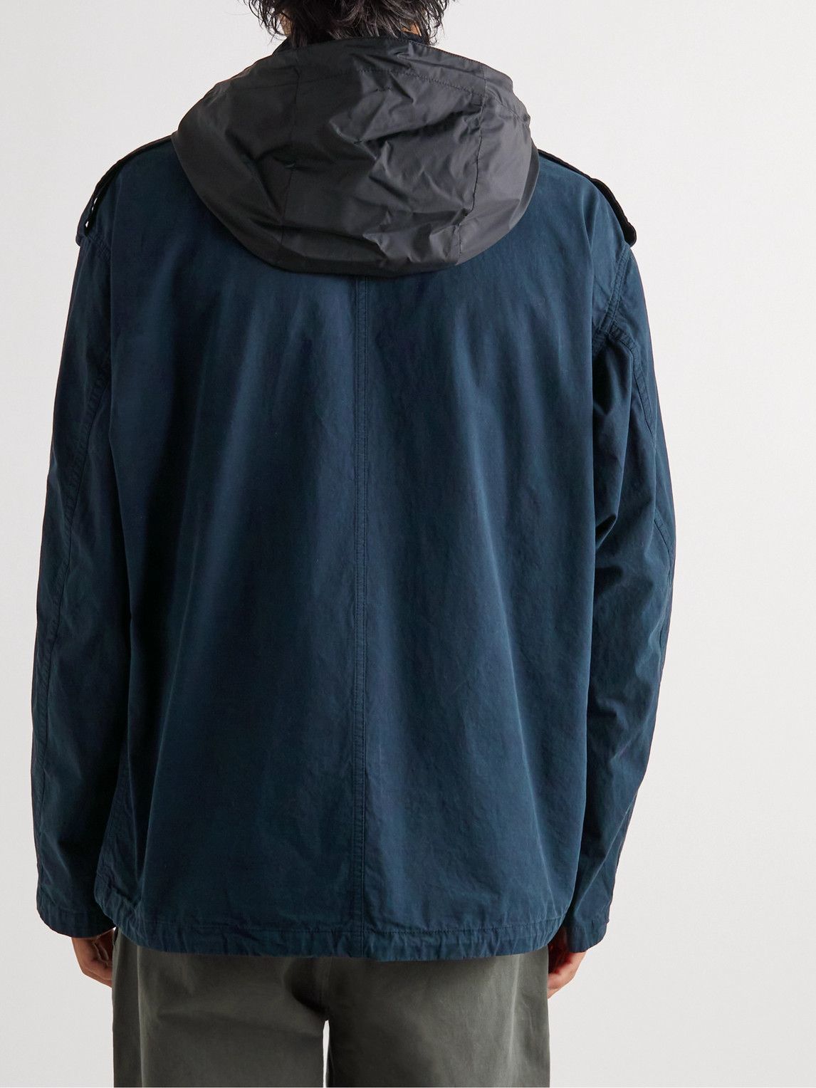 Aspesi - Garment-Dyed Cotton Hooded Jacket - Blue Aspesi