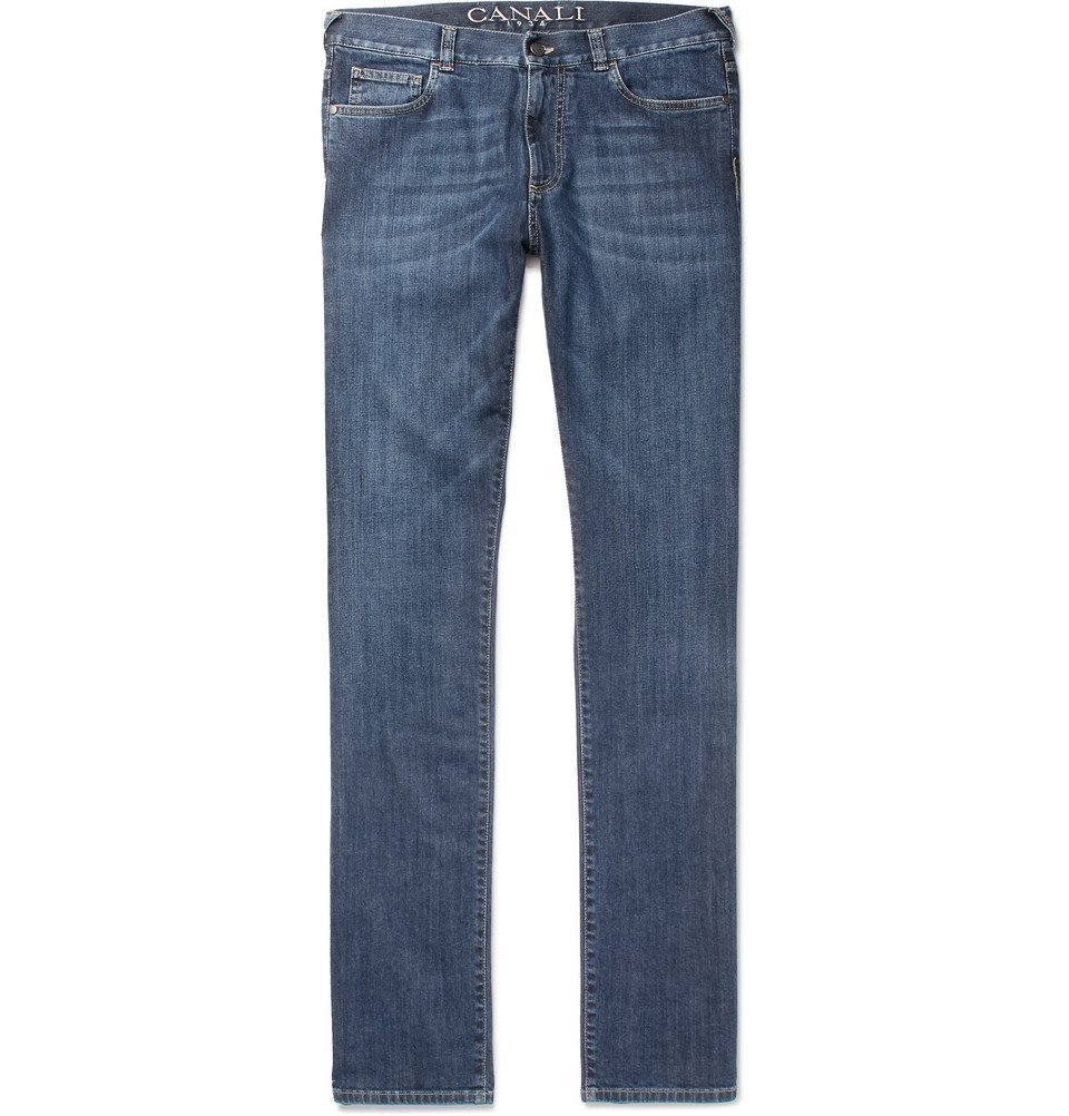 Canali - Slim-Fit Stretch-Denim Jeans - Men - Indigo Canali