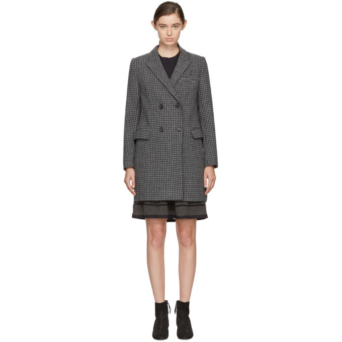 Isabel Marant Etoile Grey Check Iken Coat