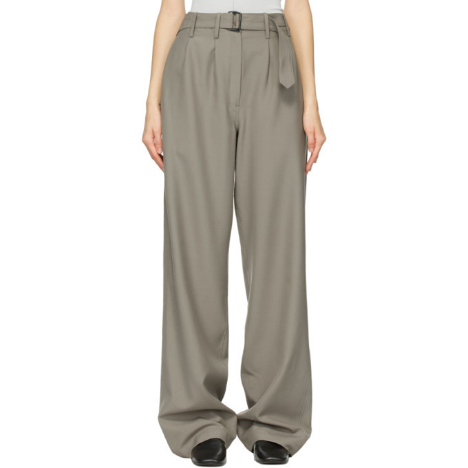 Lemaire Taupe Wool Loose Pants Lemaire