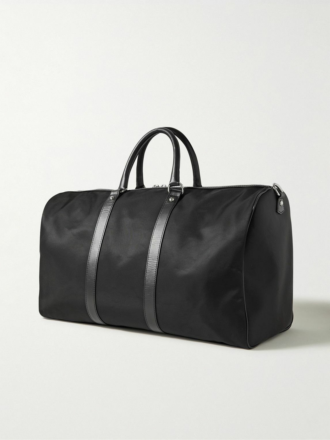 Kiton - Logo-Print Leather-Trimmed Nylon Holdall Kiton