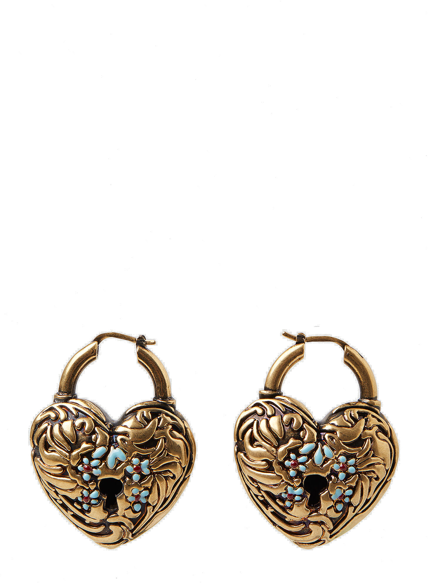 Embellished Heart Earrings in Gold Acne Studios