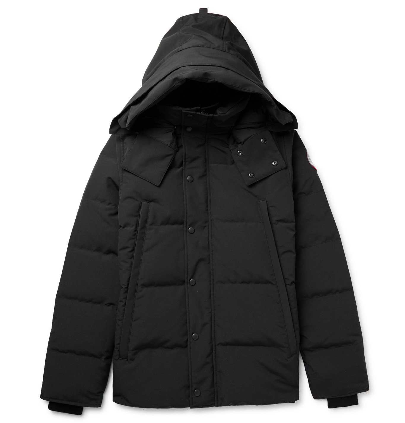 Canada Goose Wyndham Slim Fit Quilted Arctic Tech Down Hooded Parka Black Canada Goose 