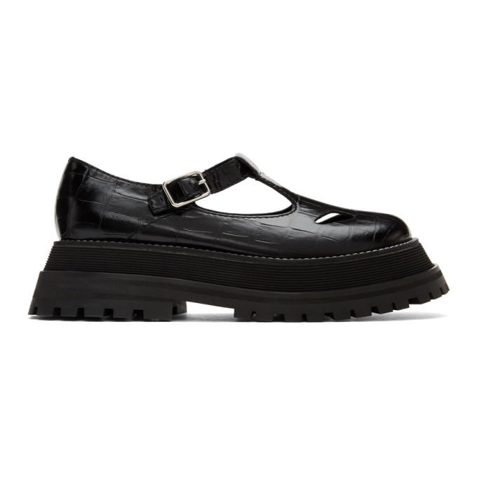 Photo: Burberry Black T-Bar Loafers