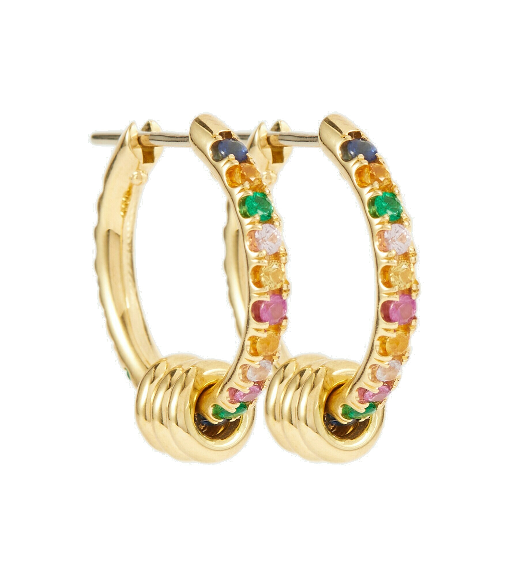 Spinelli Kilcollin - Ara Deux 18kt gold hoop earrings with sapphires ...