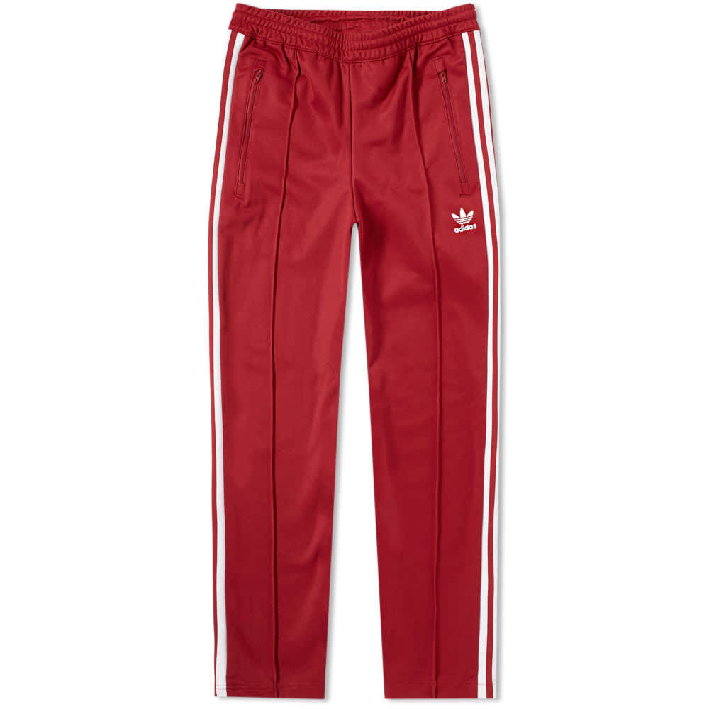 adidas beckenbauer track pants red