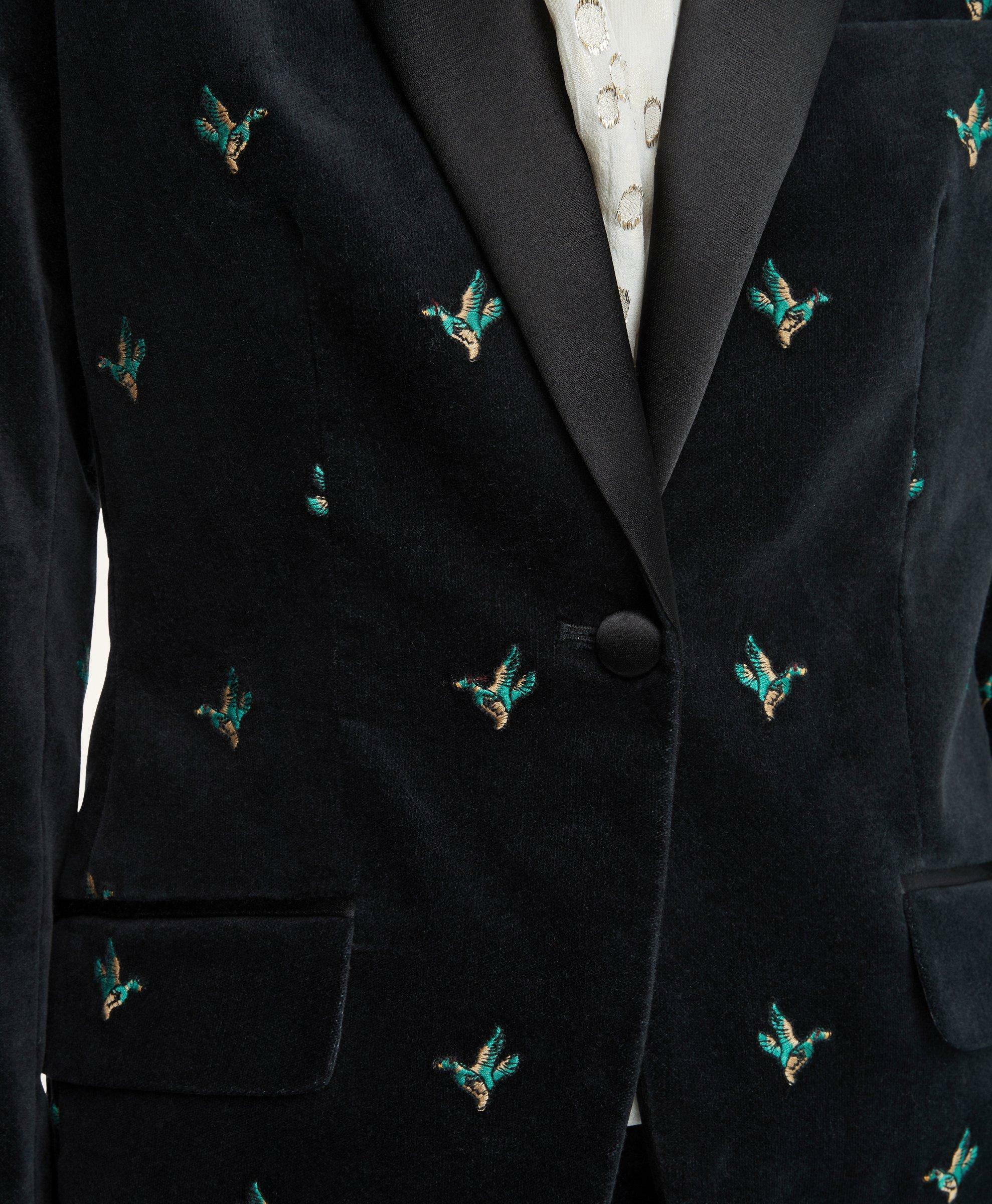 Brooks Brothers Women's Velvet Duck Embroidered Blazer | Black