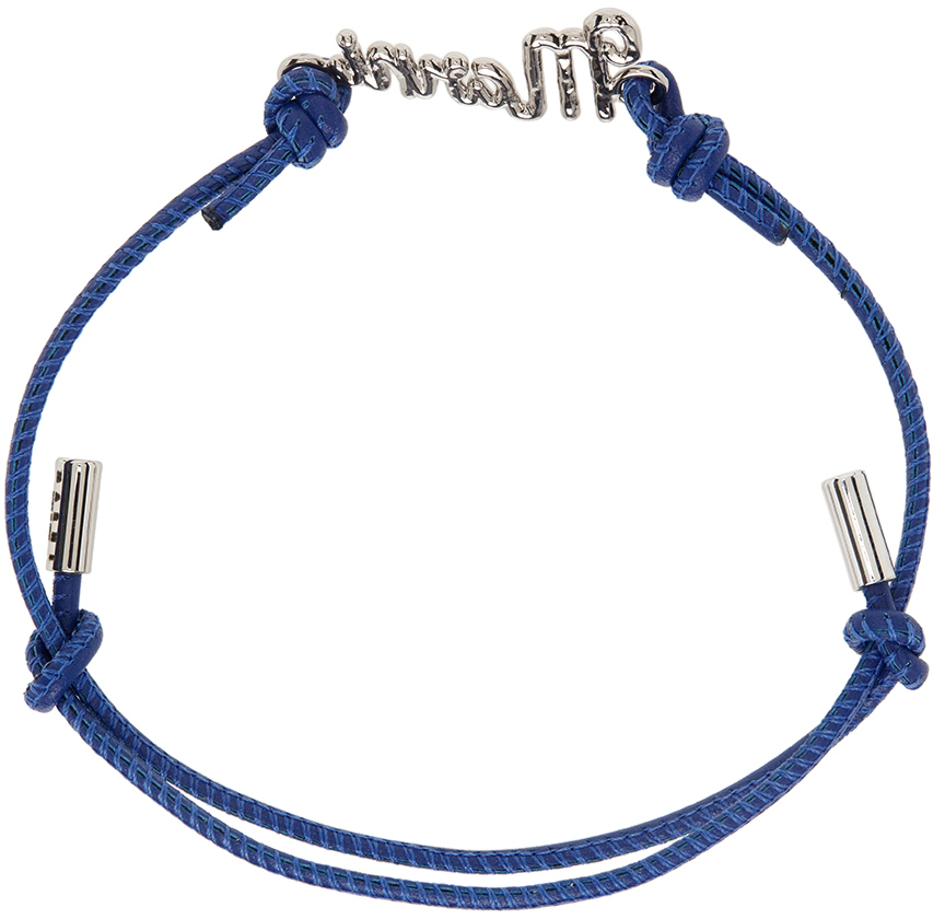 Marni Blue & Silver Logo Script Bracelet Marni