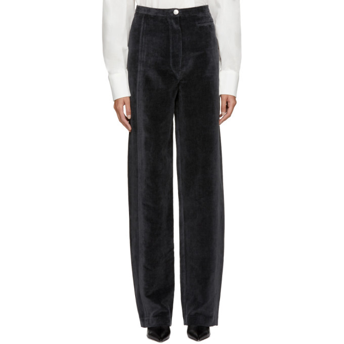 Lemaire Grey Velvet Cord High-Waisted 