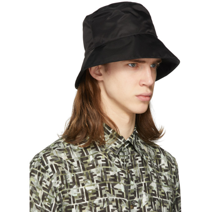 Fendi Black Mono Eye Bucket Hat Fendi