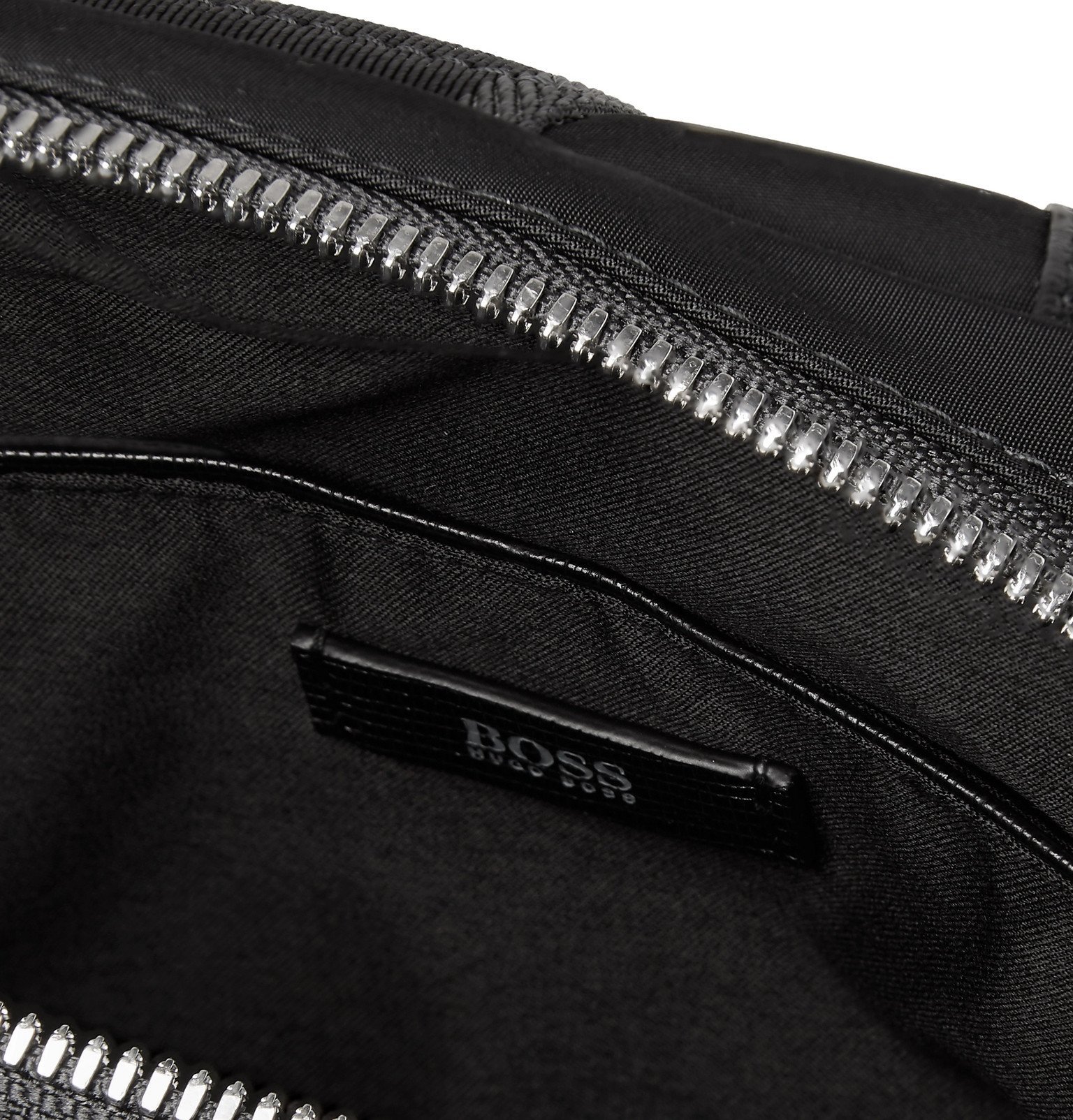 Hugo Boss Meridian LeatherTrimmed Shell Backpack Black Hugo Boss