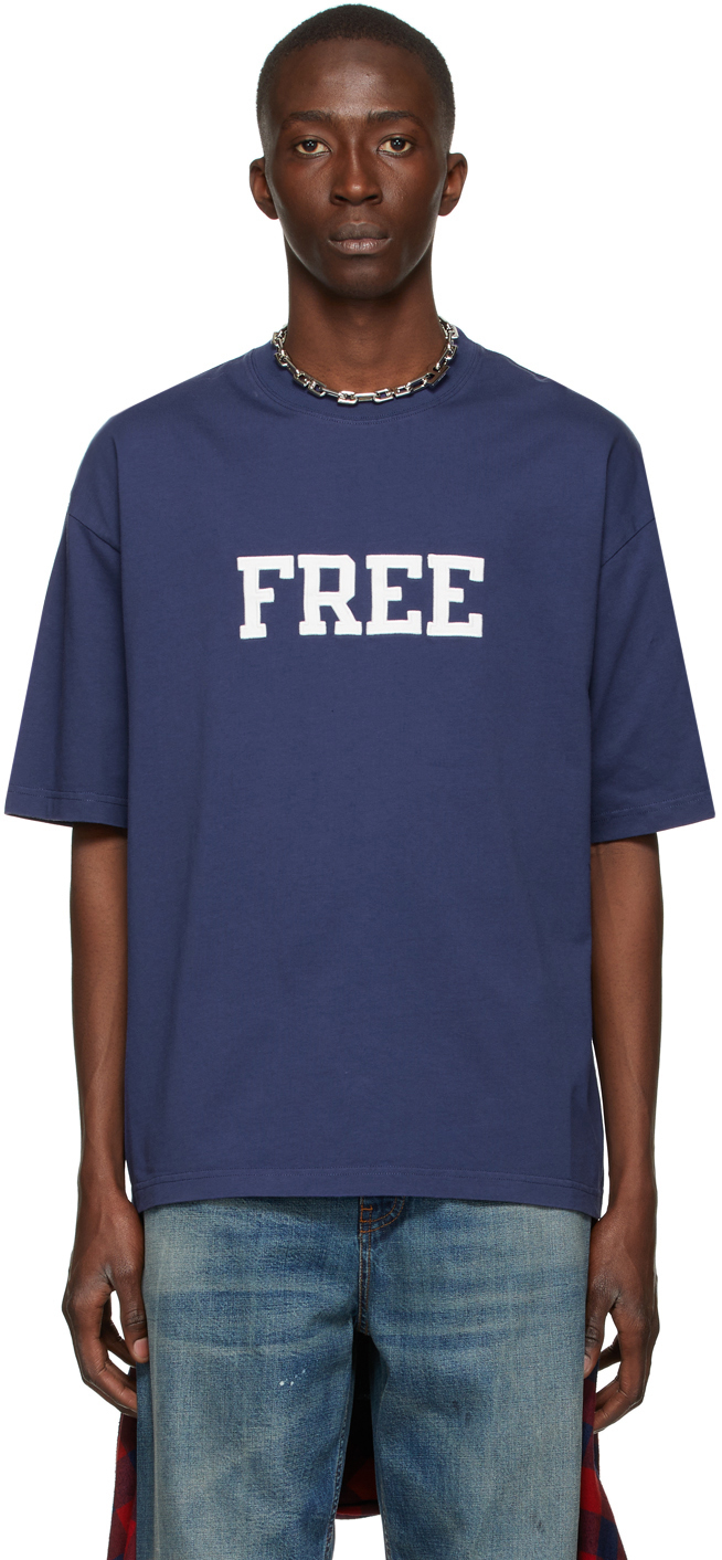 Balenciaga Blue 'Free' T-Shirt Balenciaga
