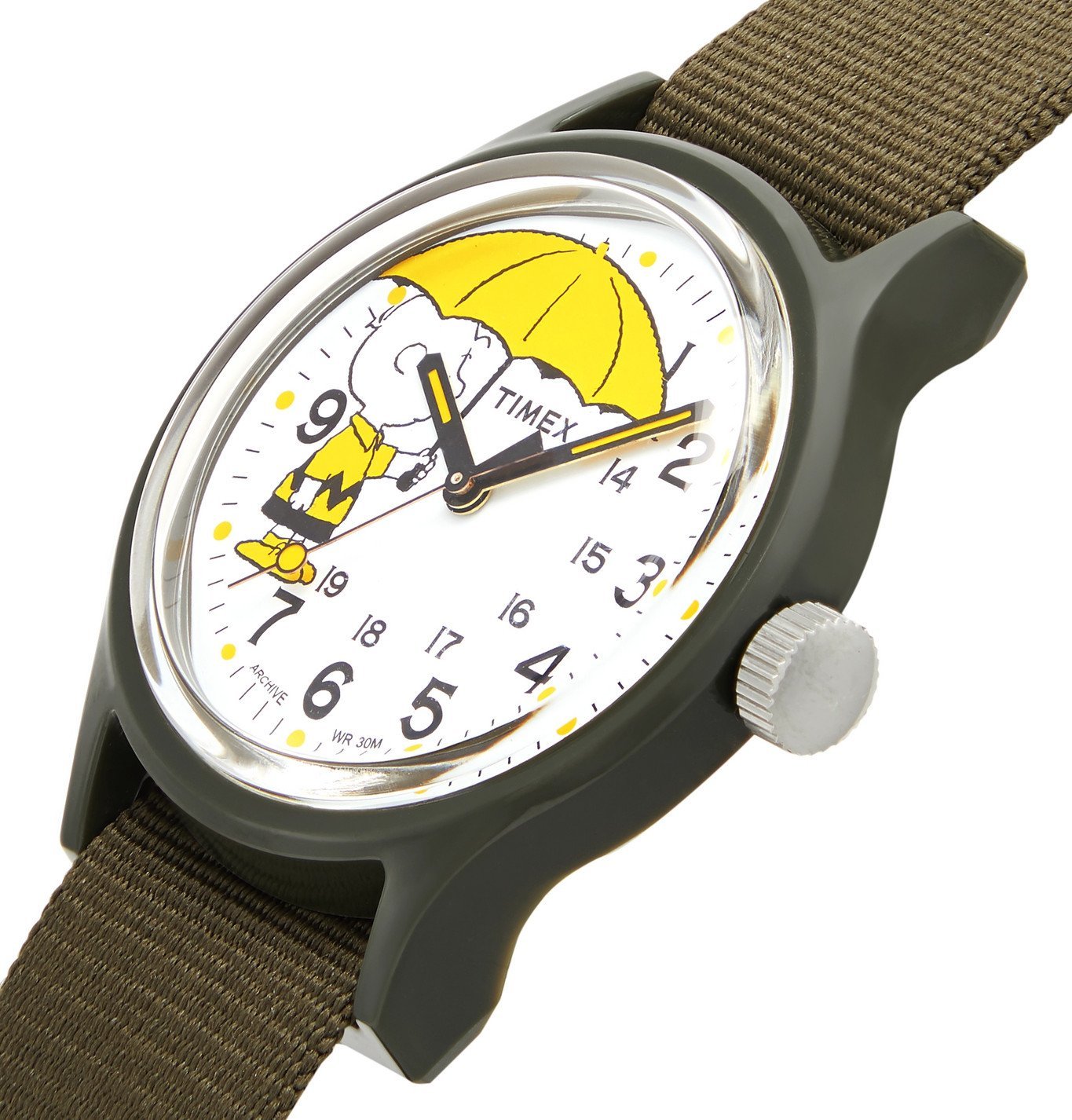Timex - Peanuts MK1 36mm Resin and NATO Watch - Green Timex