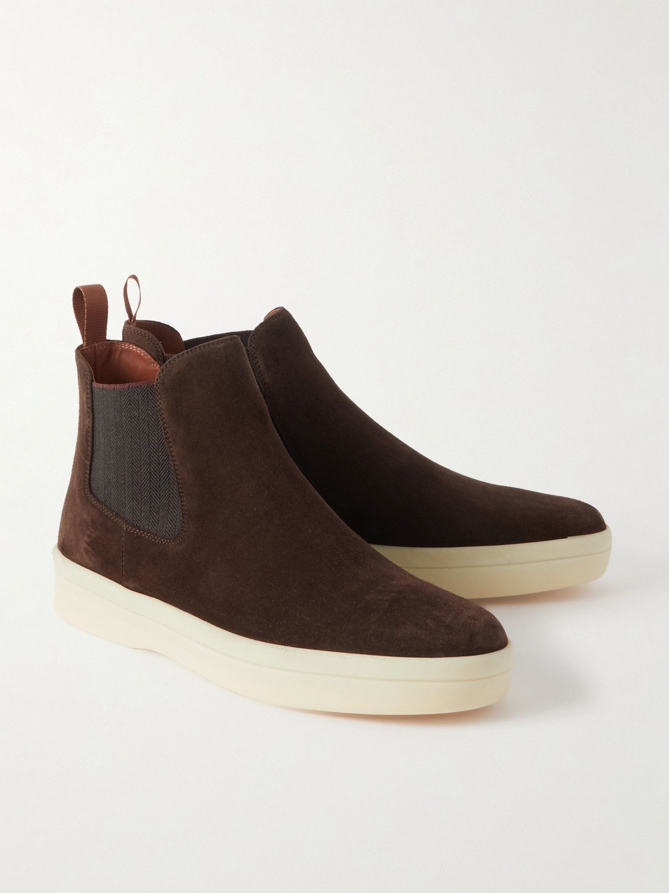 Loro Piana - Beatle Ultimate Walk Suede Chelsea Boots - Brown Loro Piana