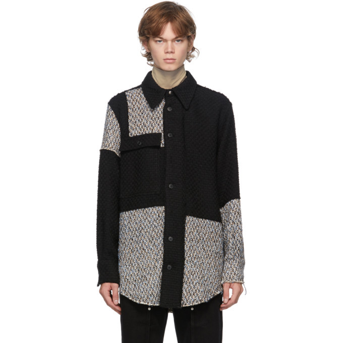 Andersson Bell Black and Blue Patchwork Oversized Shirt Andersson Bell