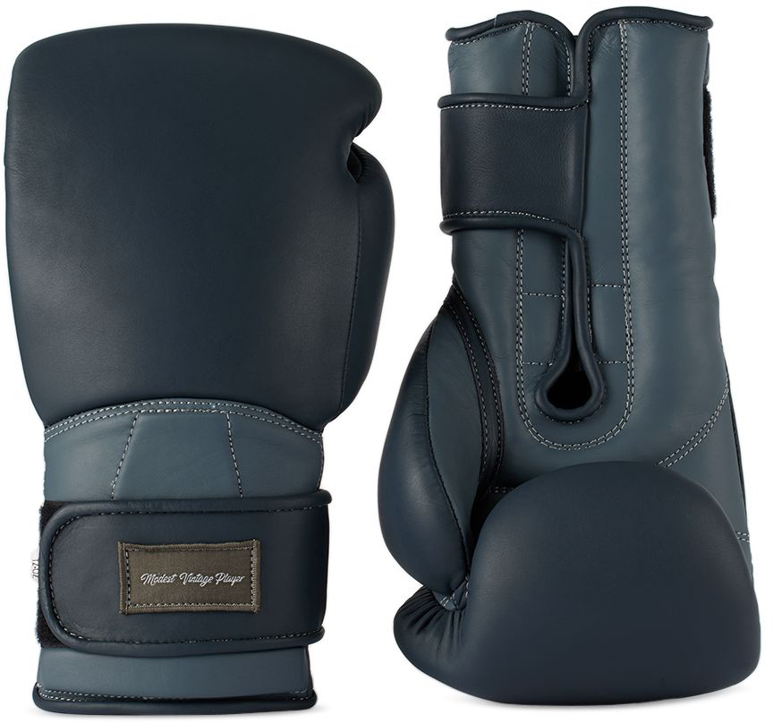 Modest Vintage Player SSENSE Exclusive Gray & Navy Pro Leather Boxing