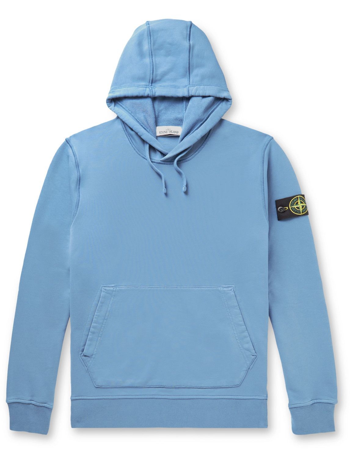 Stone Island - Logo-Appliquéd Cotton-Jersey Hoodie - Blue Stone Island