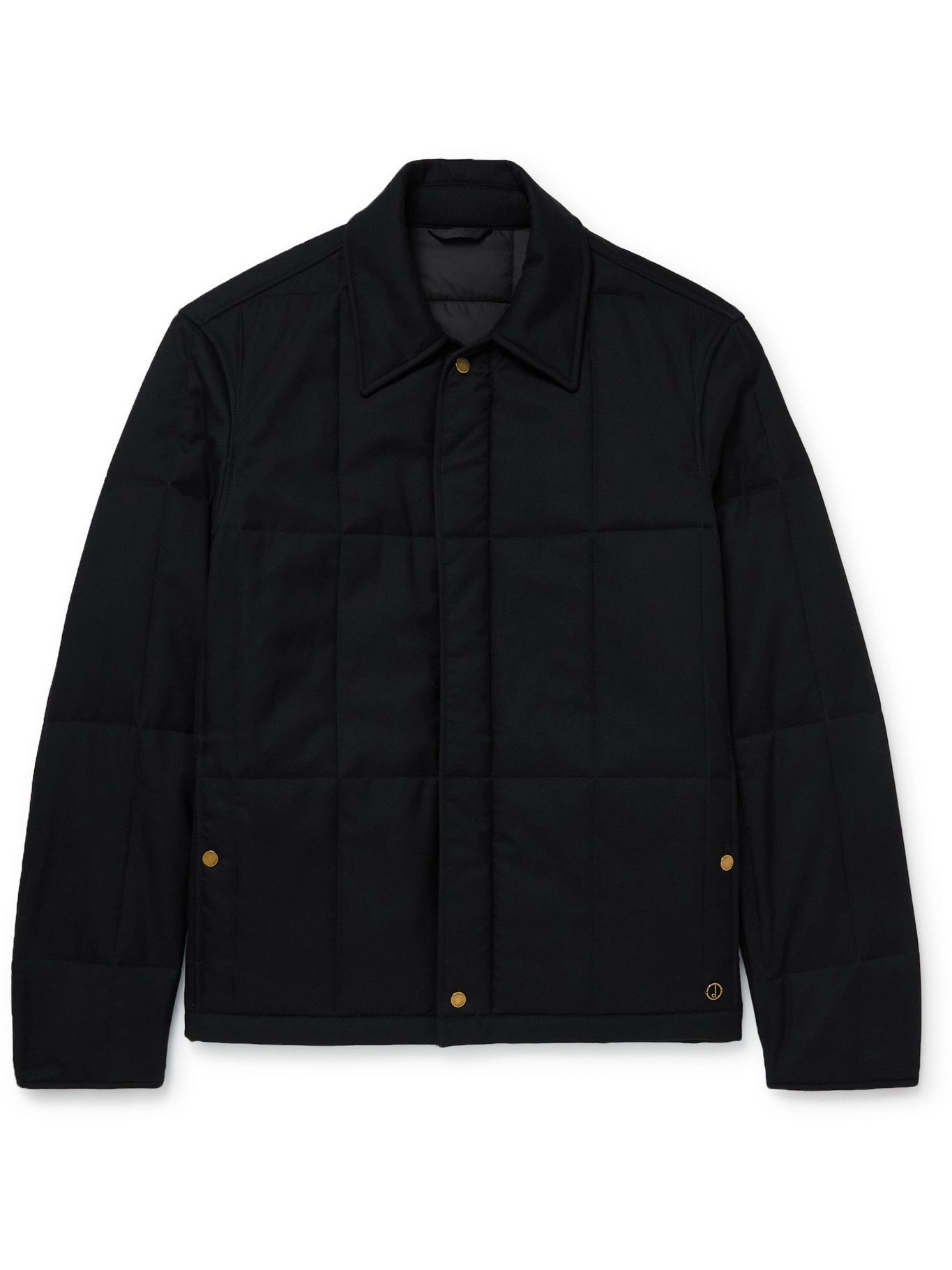 Dunhill Padded Quilted Cashmere Jacket Blue Dunhill