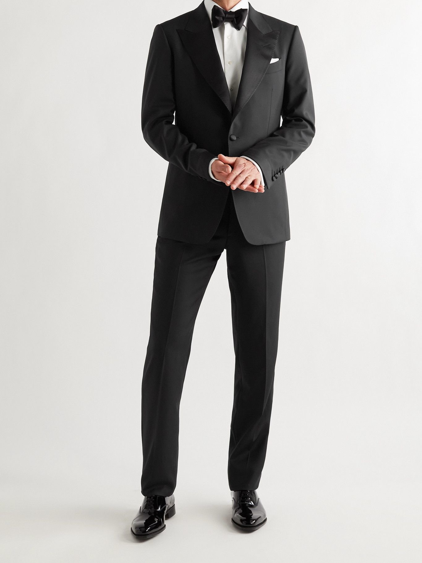 TOM FORD - Shelton Slim-Fit Satin-Trimmed Wool Tuxedo Jacket - Black TOM  FORD