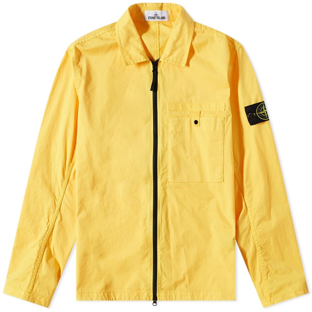 Photo: Stone Island Men's Supima Cotton Shirt Jacket in Yellow