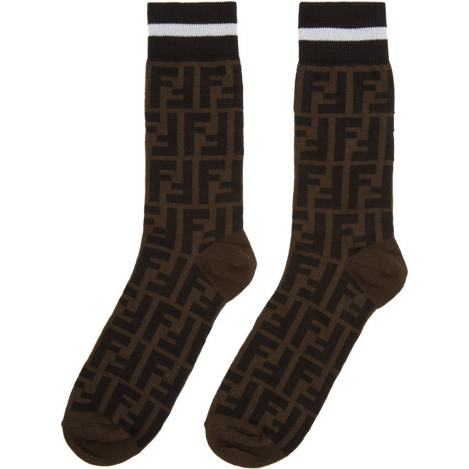 Fendi Black and Brown Forever Fendi Socks Fendi