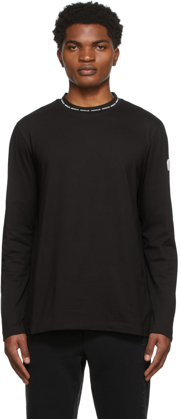 Moncler Black Long Sleeve Logo T-Shirt Moncler