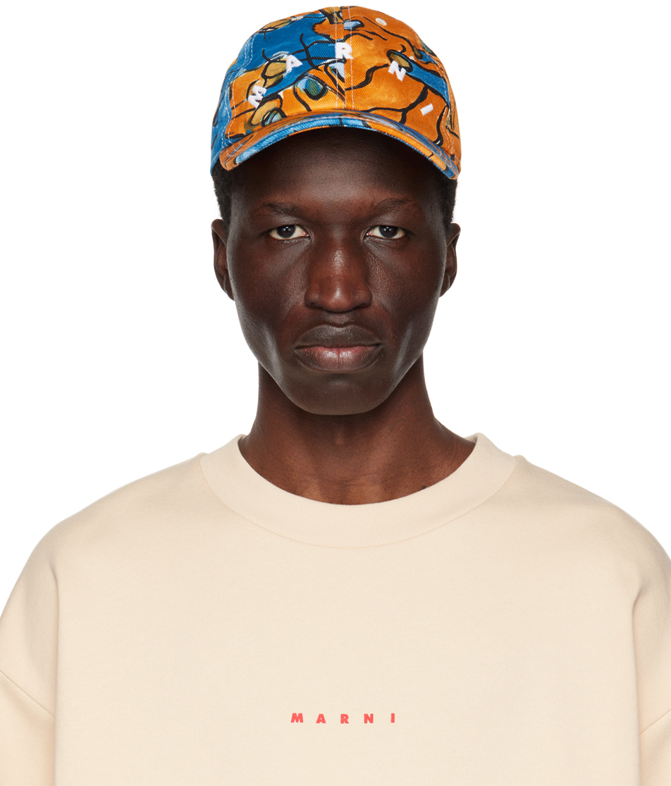 Marni Orange & Blue Logo Cap Marni