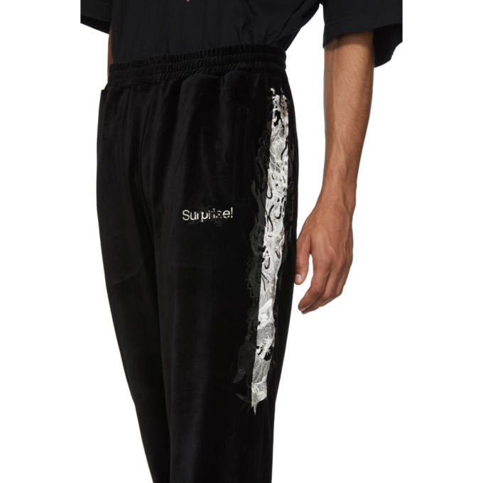 Doublet Black Lined Chaos Embroidery Lounge Pants Doublet