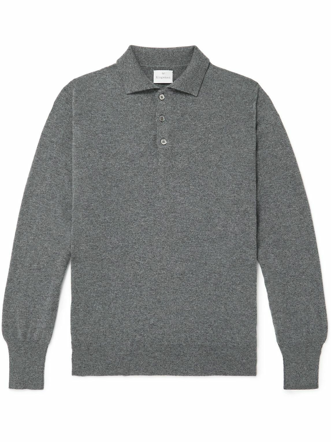 Kingsman - Oxton Cashmere Polo Shirt - Gray Kingsman
