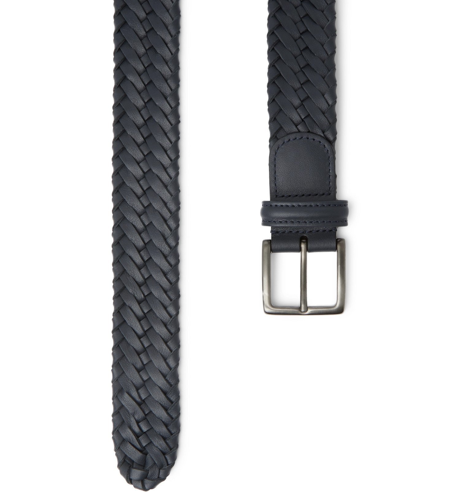 Loro Piana - 4cm Navy Woven Leather Belt - Blue Loro Piana