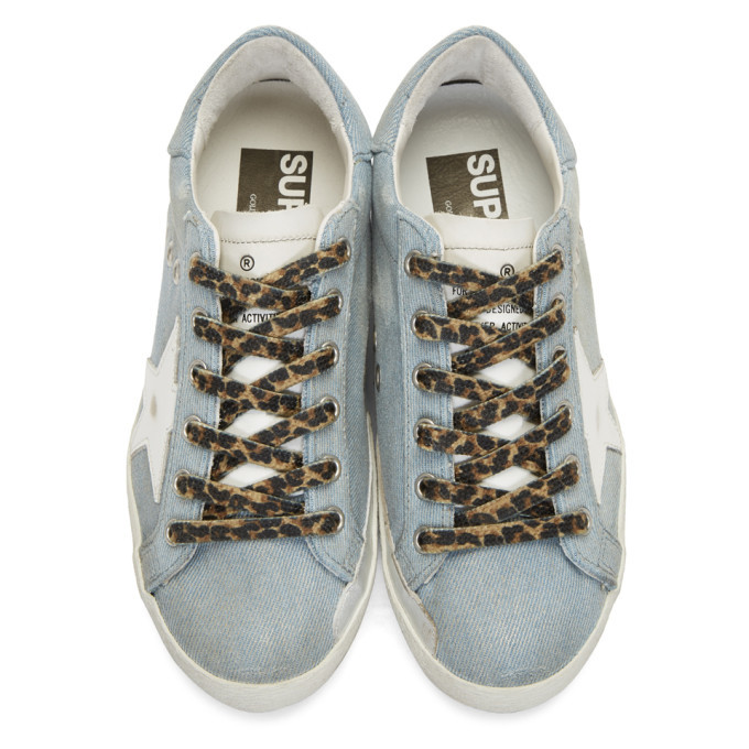 Golden Goose Blue Denim Superstar Sneakers Golden Goose Deluxe Brand